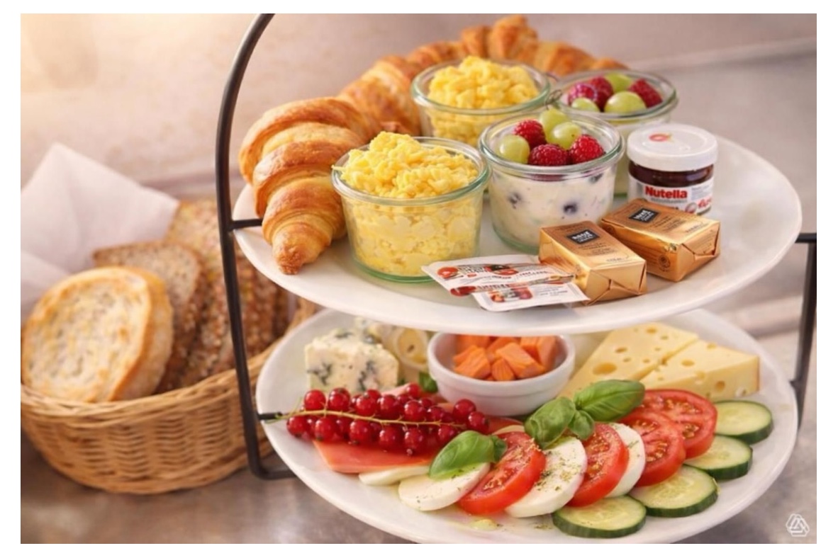FRÜHSTÜCK ETAGERE FÜR 2 PERSONEN ( VEGETARISCH